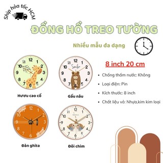 Đồng hồ treo tường thiết kế mặt tròn Grand Haven họa tiết dễ thương trang trí phòng khách 10inch 25cm
