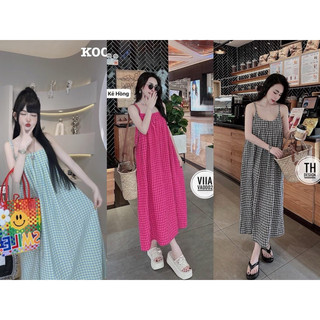 Váy 2 dây dáng dài babydoll,đầm hai dây maxi mùa hè