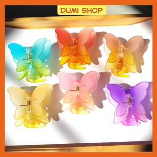 Kẹp tóc bướm cánh kép nhựa nhám phối màu siêu xinh phong cách Hàn Quốc Dumi Shop