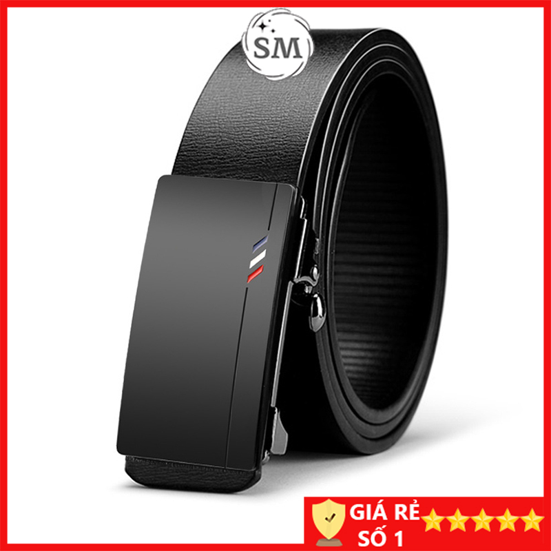 Thắt lưng nam da cao cấp Nịt da màu đen Dây lưng nam mặt khóa tự động sang trọng TLĐT4
