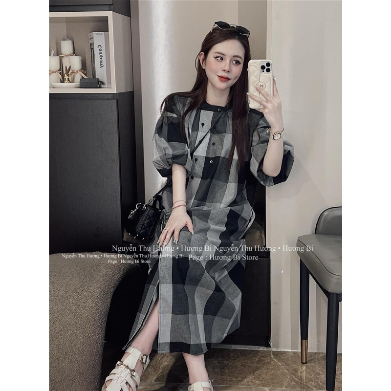 VÁY SUÔNG ĐŨI  KẺ ĐEN TRẮNG