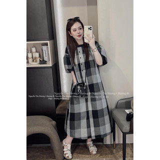 VÁY SUÔNG ĐŨI  KẺ ĐEN TRẮNG