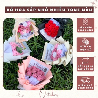 Hoa sáp bó mini nhiều màu sắc kèm túi thiệp - october florist