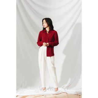 Quần cạp dán baggy Harriet trắng be đen Pleated
