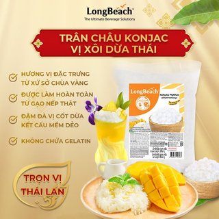 Trân Châu Konjac vị Xôi Dừa Thái - LongBeach Konjac Pearls Thai Sticky rice with coconut milk 800g