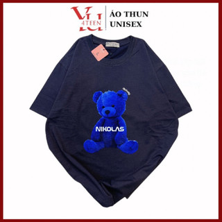 Áo Thun PHÔNG NAM NỮ UNISEX in Decal GẤU TEDDY BEAR NIKOLAS - Hình chụp thật (Đủ size M-L-XL-XXL BIGSIZE)