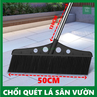 Chổi quét sân vườn công nghệp rộng 50cm tay cầm inox dài 130cm sợi chổi cước PET dẻo dai bền quét nhanh hiệu quả cao