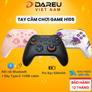Tay cầm chơi game DAREU H105 - Pin sạc 930mAh (TRIPLE MODE: USB cable+2.4G+Bluetooth)