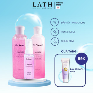 Combo nước tẩy trang toner serum dưỡng ẩm sáng da Lath Beauty chiết xuất thiên nhiên từ hàng quốc cấp ẩm vượt trội