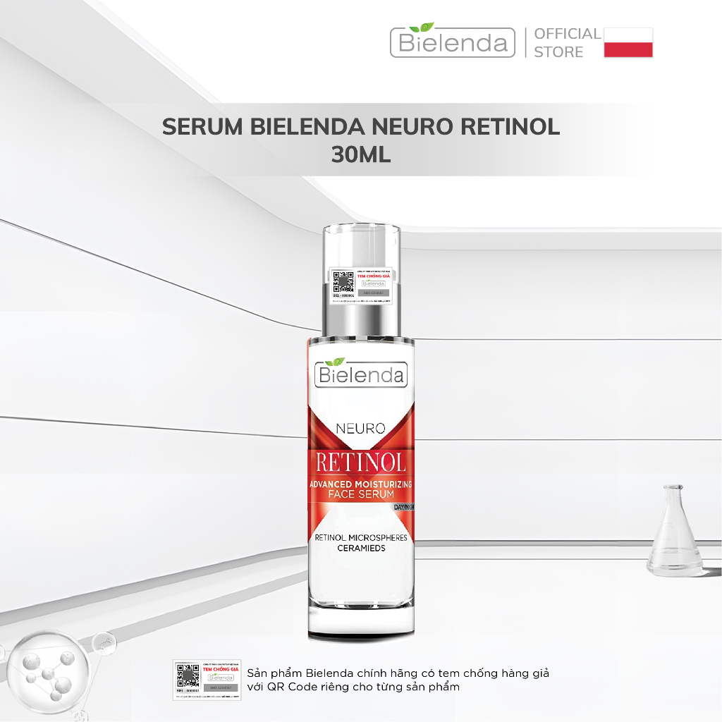 Serum mờ thâm sẹo, trẻ hóa và căng bóng da Bielenda Neuro Retinol 30ml