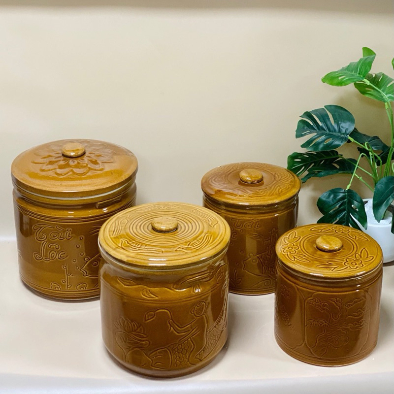 Vại Sành Muối Dưa Cà, Hũ Đựng Gạo Bát Tràng Cao Cấp, Vại Muối Dưa, Vại Muối Cà Màu Da Lươn Gốm Bát Tràng