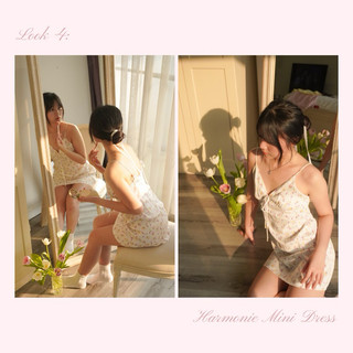 Harmonie | Đầm lụa hai dây trắng hoa | haruharu.label