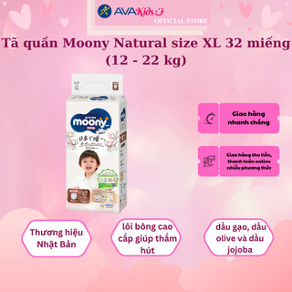 Tã quần Moony Natural size XL 32 miếng (12 - 22 kg)