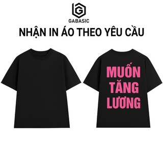 Áo thun muốn tăng lương 250gsm form tay lỡ đen trắng i oversized fit
