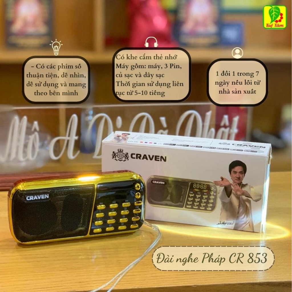 Loa đài craven 853 3 pin, máy nghe Pháp cr 853, loa craven 853 học ngoại ngữ cho bé 3 pin+ free ship
