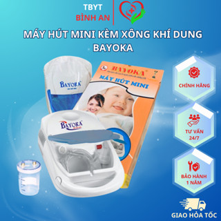 Máy Hút Dịch Mini Kèm Xông Khí Dung Bayoka -Dung Tích 500ML - Hút Đờm , Hút Dịch Mũi Trẻ Em ( Tặng Kèm 2 Đầu Hút Mũi )