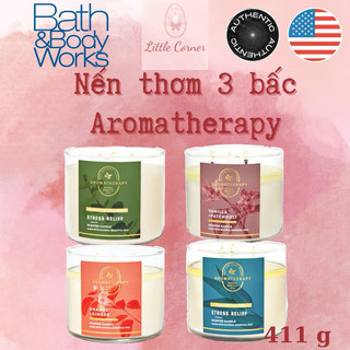 Nến thơm 3 bấc bath and body works bbw 411g - dòng aromatherapy thư giãn