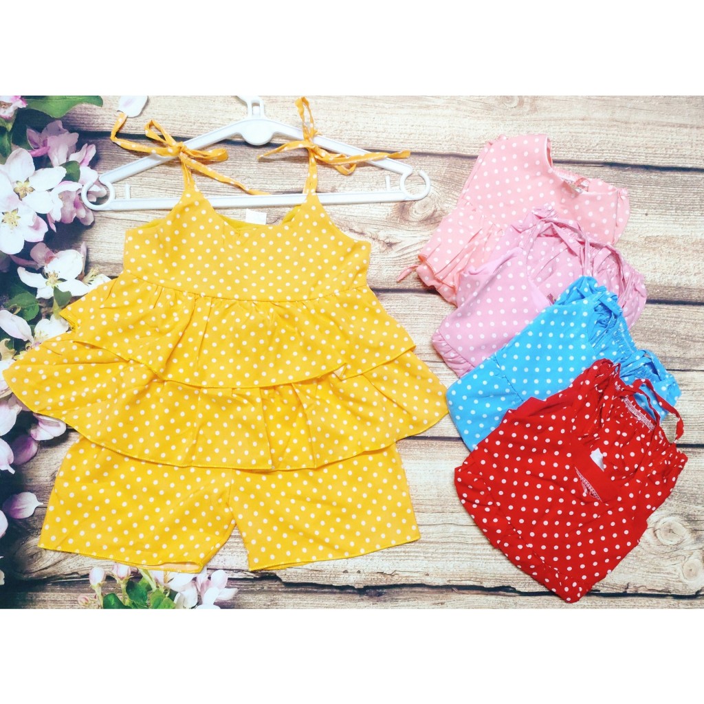 Bộ Lụa Xếp Li Cột Dây Nhiều Mẫu Bé (6-18kg) (giao màu ngẫu nhiên)