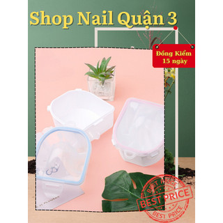Bát ngâm tay làm nail 2 lớp - bát ngâm tay làm móng chia ngón tiện lợi - bát nhựa
