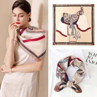 Khăn lụa vuông quàng cổ cho nữ, khăn bandana lụa đa năng nhiều họa tiết, màu sắc vintage thời trang