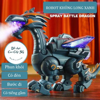[Hỏa tốc HCM] Robot đồ chơi khủng long phun khói, Robot khủng long di chuyển có đèn phun sương quà tặng sinh nhật cho bé