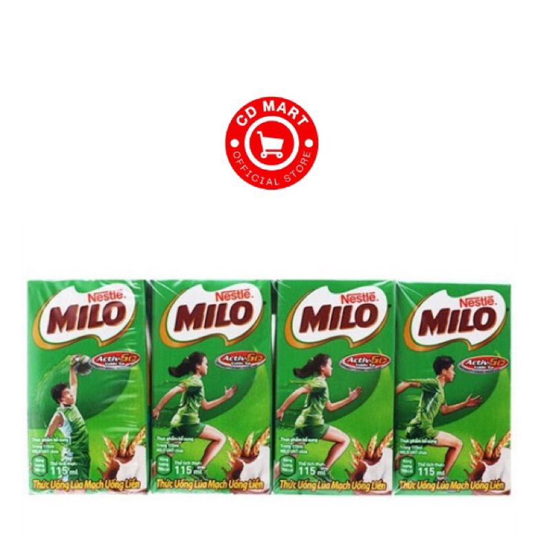 Lốc 4 hộp sữa milo 110ml