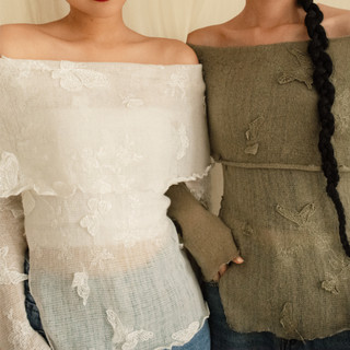 Áo trễ vai len sợi nakedbyv - nabi off shoulder top