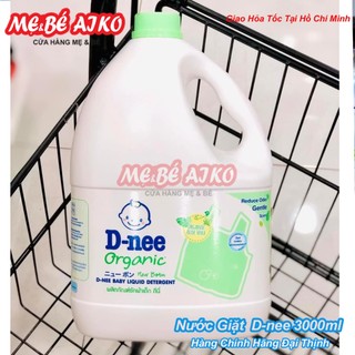 [Chính Hãng Đại Thịnh] Nước giặt Quần Áo Trẻ Em Dnee Organic,  D-nee Thái Lan Màu Xanh Lá 3000ml