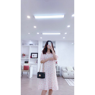 váy cổ V đuôi cá thô boi 2 lớp