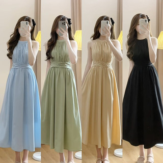 Đầm Váy cổ yếm dáng dài 2 lớp dày dặn xinh xắn, dễ thương
