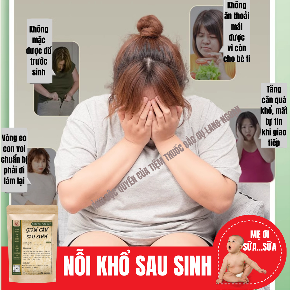 Viên uống giảm cân sau sinh Tiệm Thuốc Bắc Cụ Lang Ngoạn chỉ dành cho mẹ bỉm sữa từ 0 - 6 tháng ích sữa thải mỡ an toàn