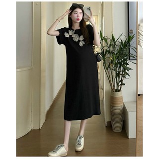 Váy bầu,đầm bầu bigsize chất cotton phối hoa cực sang