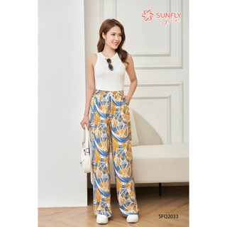 Sfq2033 quần nữ lanh lụa dáng suông dài