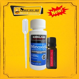 Mọc Lông Mày Nam Combo Minoxidil 5% Lỏng + Castor Oil