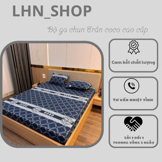Bộ ga gối chun trần coco size 1m6x2m 1m8x2m 2mx2m
