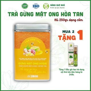 Trà Gừng Mật Ong Hygie Hòa Tan Giảm Cân Hỗ Trợ Tiêu Hóa Giảm Ho, Gừng Chanh Sả Dạng Hòa Tan 250gr