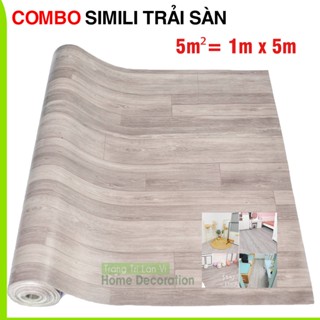 Thảm simili lót sàn (combo 5m2) thảm decor phòng, thảm trải sàn nhựa dày 0,5mm khổ 1m x 5m