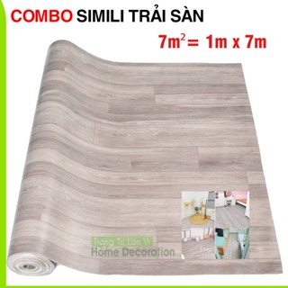 Thảm simili lót sàn (combo 7m2) thảm decor phòng, thảm trải sàn nhựa dày 0,5mm khổ 1m x 7m