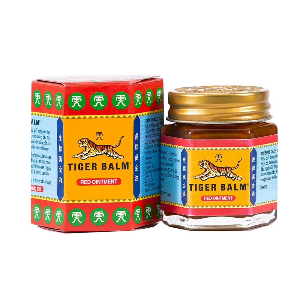 Dầu Cù Là Con Cọp Đỏ TIGER BALM RED 30g Nhập Khẩu Chính Hãng Từ Singapore