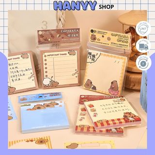 Giấy Note Ghi Chú 80 Tờ Không Keo Hình Capybara Đáng Yêu - Hanyyshop