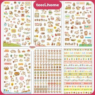 Bộ 6 Tấm Sticker Hình Dán Kỳ Nghỉ Của Chú Mèo Nhiều Chủ Đề Trang Trí Sổ Tay Mohamm Xinh Xắn TEECI D139