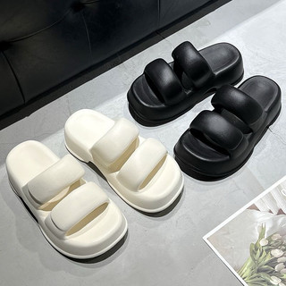Dép 2 quai ngang đế đúc độn 5cm tăng chiều cao cho nữ chất siêu nhẹ chống nước đi biển