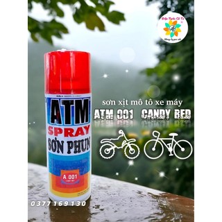 Sơn xịt xe máy xe mô tô màu đỏ candy atm a001