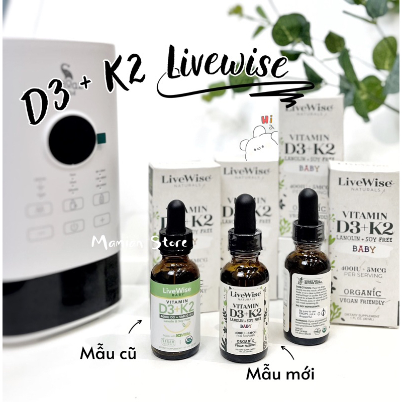 [Mẫu mới nhất] D3 K2 LiveWise và DHA Omega3 dành cho bé 0m+