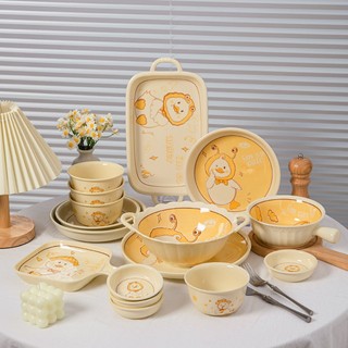 Bộ Bát Đĩa Chén Tô Decor Vịt Béo Dễ Thương Men Bóng Đẹp Dùng Tốt Cho Lò Vi Sóng, Máy Rửa Bát