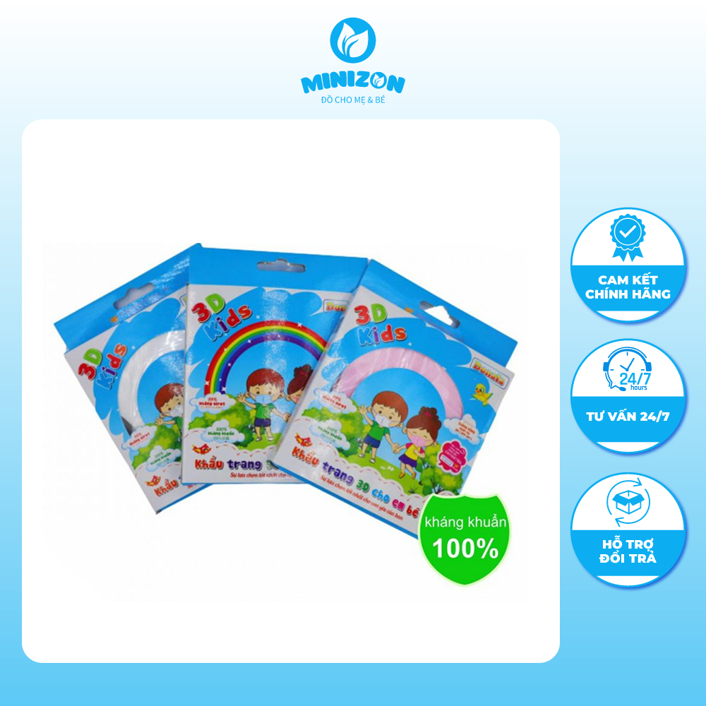 Sét 10 Khẩu Trang 3D Kids Cho Bé Chính Hãng Nhật Nam | Minizon Kids