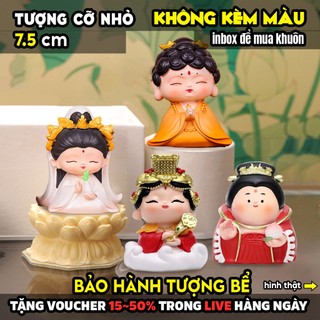 Tượng tô màu, PHẬT TỔ - QUAN ÂM, BỘ 2, size M, thạch cao trắng (Không kèm màu), luyện vẽ, decor
