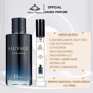 Nước hoa nam Dior Sauvage EDP, Nước hoa lịch lãm, cuốn hút dạng chiết 10ml