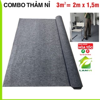 Thảm trải sàn nỉ thảm lót sàn nhà trải phòng decor nhà, dày 3mm, khổ 2m x 1,5m