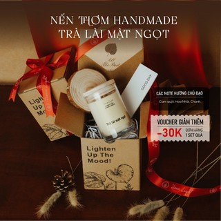 Set quà tặng nến thơm Trà Lài cao cấp handmade các dịp lễ Quốc Tế Phụ Nữ Sinh Nhật Giáng Sinh Valentine